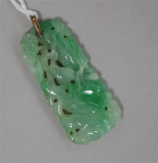 A Chinese jadeite pendant